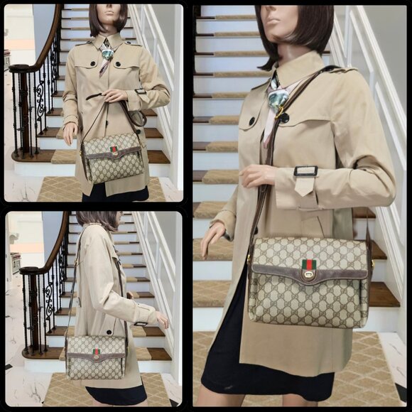 Gucci Web Sherry Line PVC Shoulder Bag - Picture 17 of 17